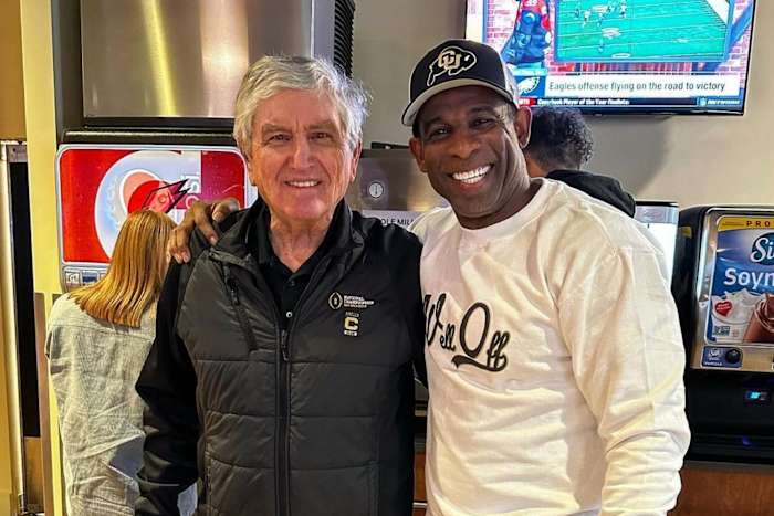 Deion Sanders with Bill McCartney at University of Colorado
